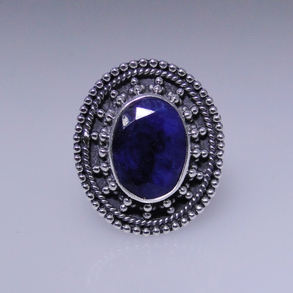 Sterling silver ring with  natural Sapphire